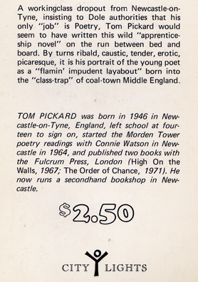 Tom Pickard, Guttersnipe, Publikation, City Light Books, San Francisco, 1971
