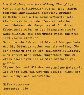 Hilka Nordhausen, Vom alten Westen, Copy Buch, Berlin 1988